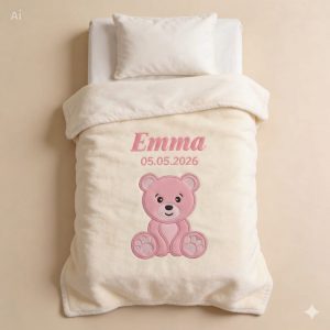 Kuscheldecke für Babys (70x100 cm) mit Wunsch-Stickerei