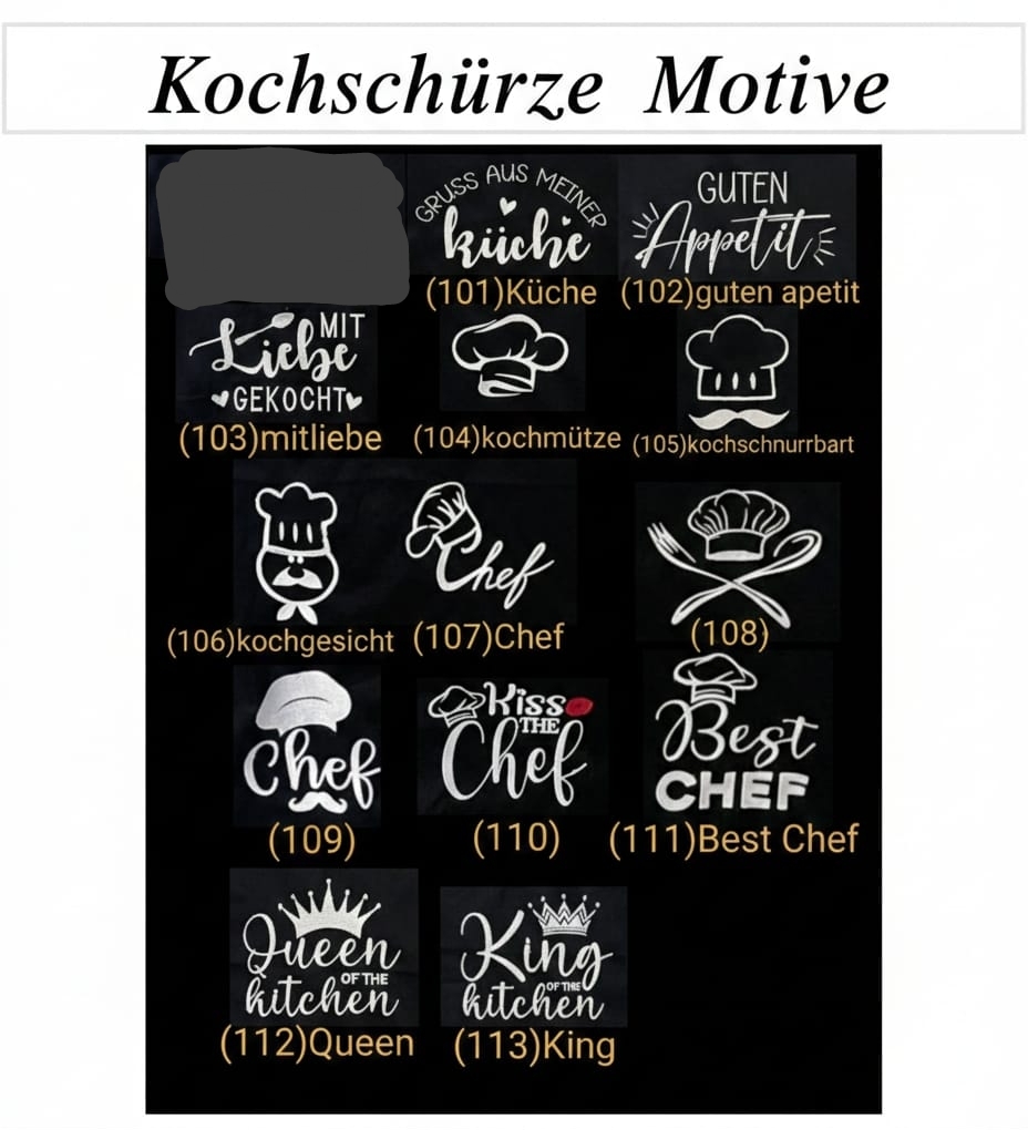 Bestickte Schürze mit Wunsch-Name &Motiv -Ideal für Grill & Gastro – Bild 3