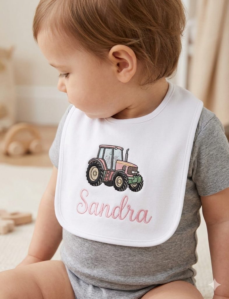 Besticktes Baby-Lätzchen Personalisiert mit Namens-& Wunschmotiv